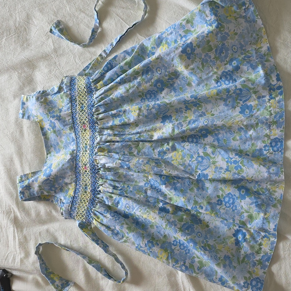 Blueberi Boulevard Floral Blue and Green Dress
